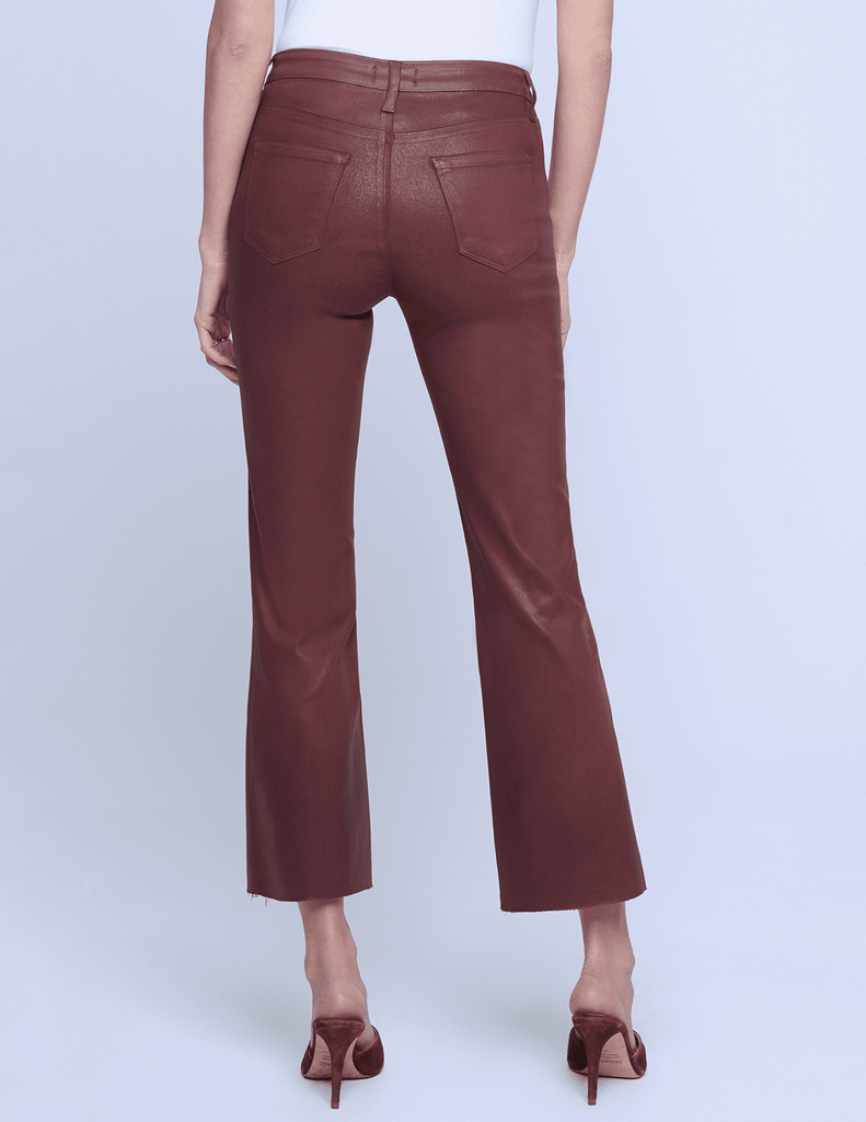 L'Agence Kendra High Rise Cropped Coated Jean