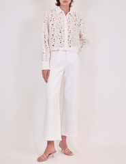 Simkhai Penelope Eyelet Long Sleeve Blouse