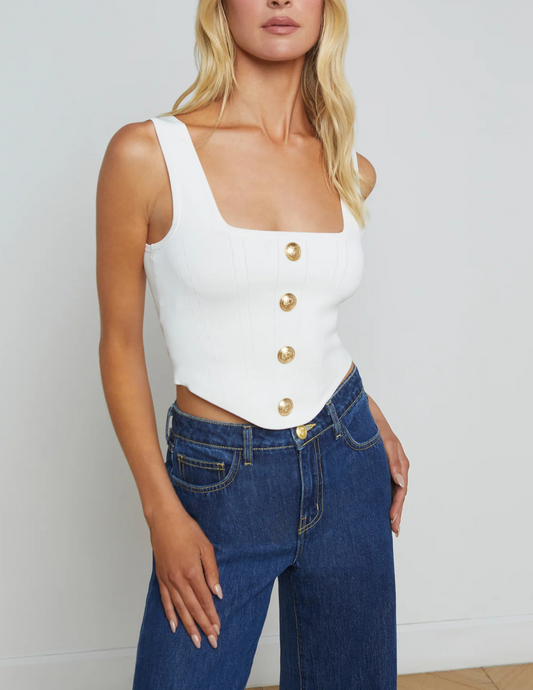 L'Agence Saga Square Neck Bustier Top