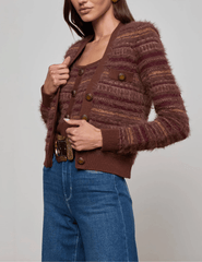 L'Agence - L'AGENCE Ariadne Mixed Stitch Cardigan - Buy Online
