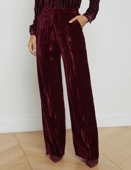 L'Agence Livvy Velvet Straight Leg Trouser