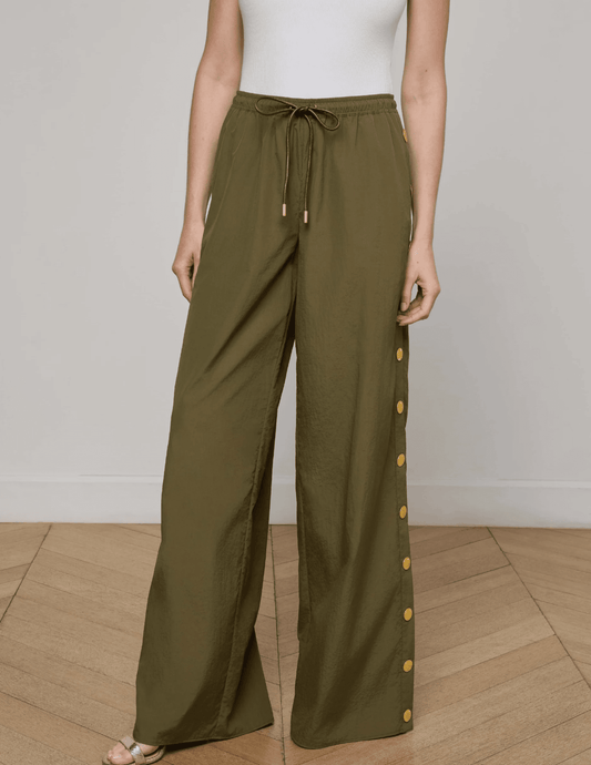 L'AGENCE Valkyrie Wide Leg Snap Pants