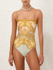 PRE-ORDER-Zimmermann Maxine Chain Trim Bandeau One Piece Swimsuit