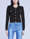 L'Agence Toulouse Cropped Crew Neck Cardigan