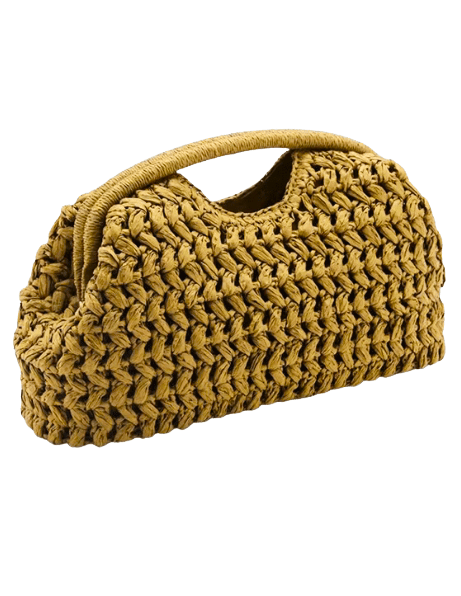 St. Barths La Robe - St. Barths La Robe Allison Straw Pouch Clutch in Mustard - Buy Online