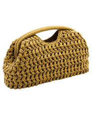 St. Barths La Robe - St. Barths La Robe Allison Straw Pouch Clutch in Mustard - Buy Online