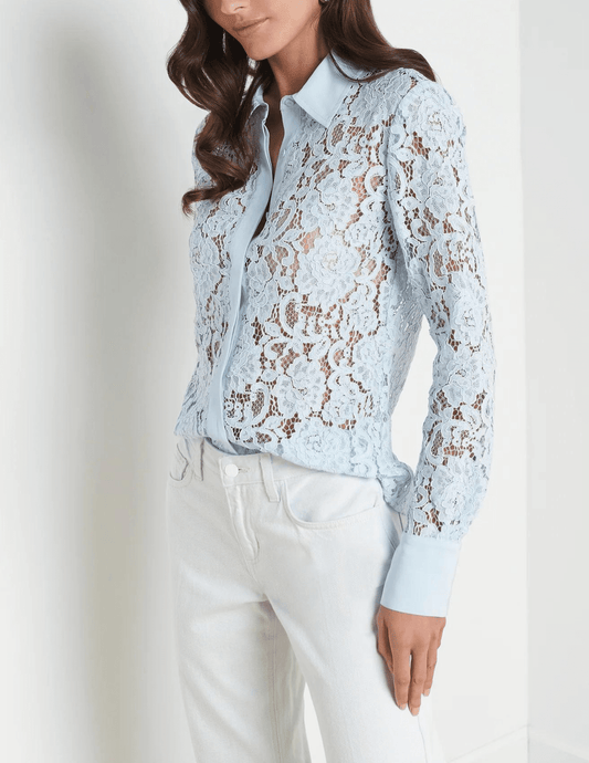 L'Agence Maia Floral Lace Long Sleeve Blouse