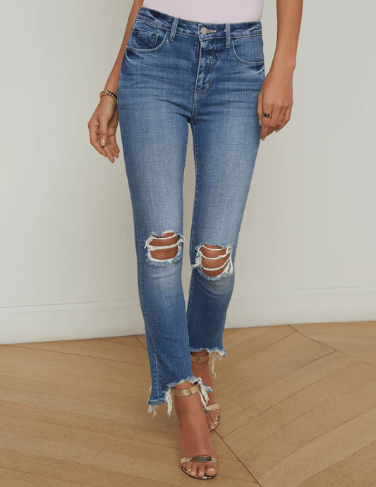 L'Agence High Line High Rise Distressed Skinny Jean
