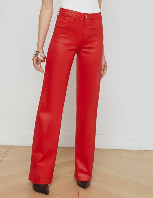 L'Agence Clayton High Rise Wide Leg Coated Jean