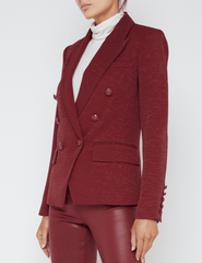 L'Agence Kenzie Textured Double-Breasted Blazer