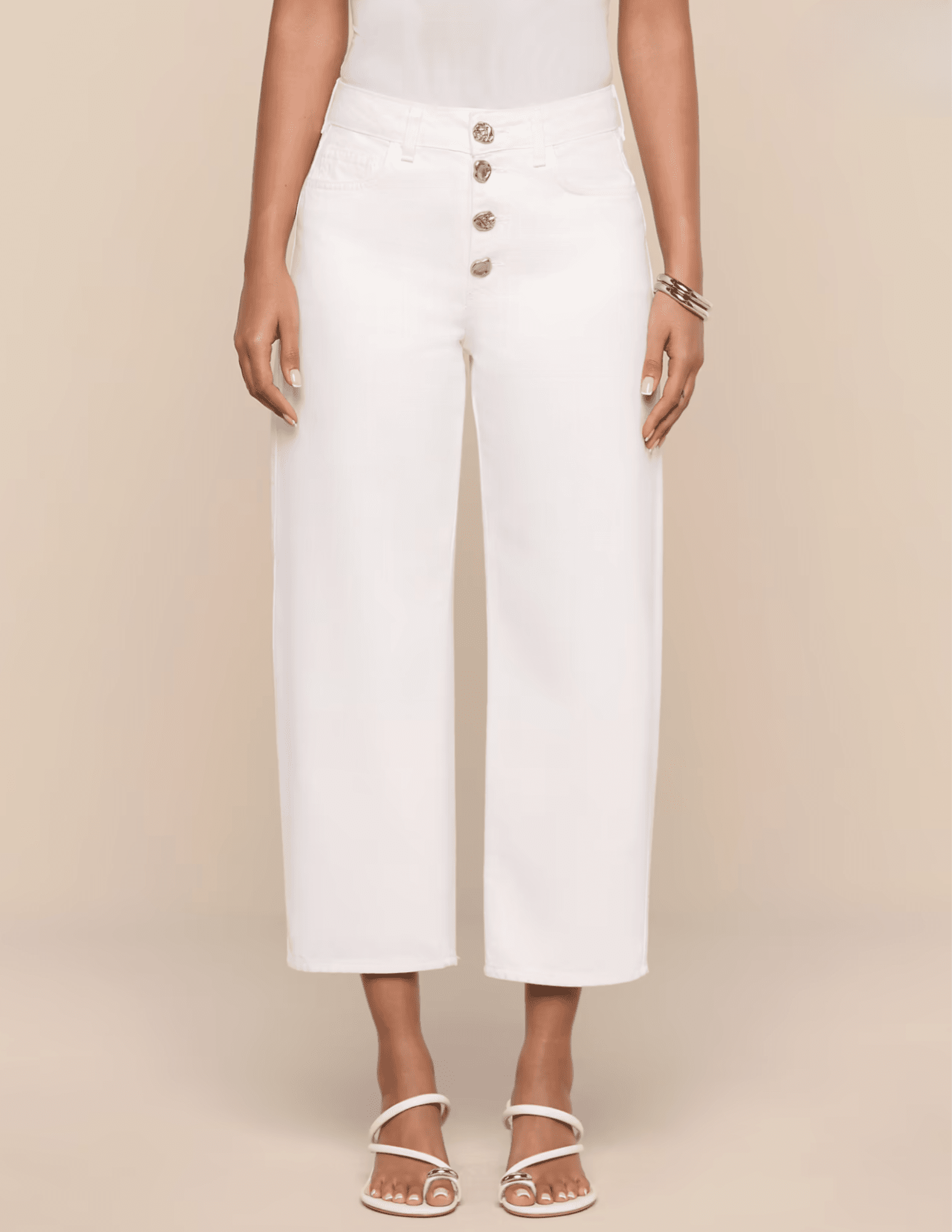 L'Agence - L’AGENCE Liora High Rise Cropped Jeans in Blanc - Buy Online