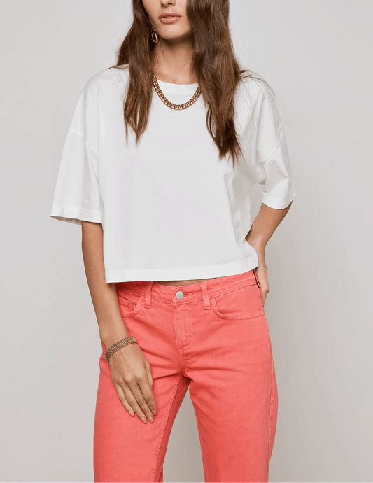 L'Agence Daria Oversized Cropped Tee