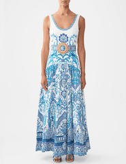 Camilla - PRE-ORDER-Camilla Jersey Tank Dress With Contrast Skirt - Buy Online