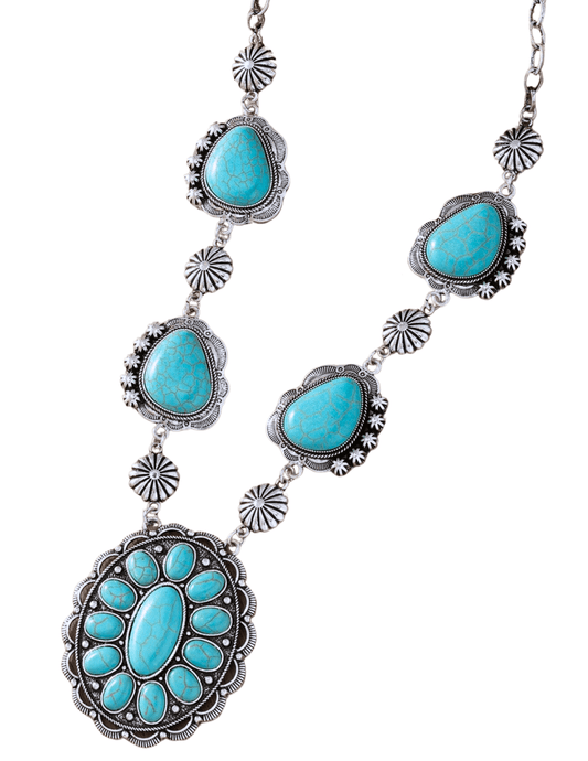 Austin Blaze Turquoise Concho Statement Necklace