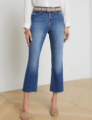 L'AGENCE Kendra High Rise Crop Flare Jeans in Cambridge