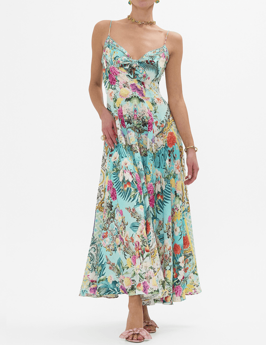 PRE-ORDER-Camilla Tie Front Maxi Dress