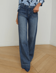 L'Agence Nolan Patch Pocket Wide Leg Jean