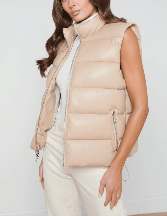 L'Agence Tori Vegan Leather Puffer Vest