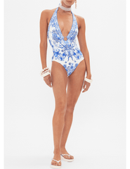 Camilla Ring Detail Plunge V-Neck One Piece