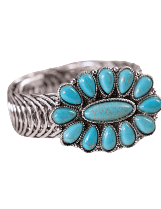 Austin Blaze Turquoise Cluster Wrap Cuff Bracelet