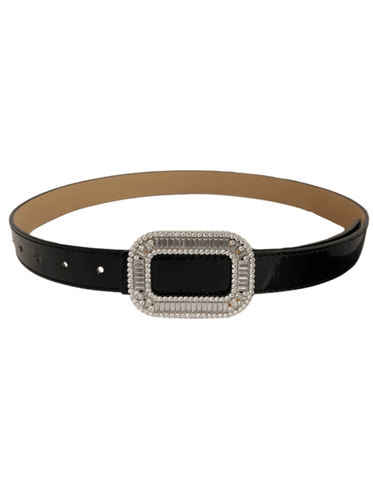 Fleur de Camélia - Fleur de Camélia Stella Mini Leather Embellished Belt in Black - Buy Online