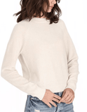 Minnie Rose Cashmere Long Sleeve Shrunken Crewneck Sweater