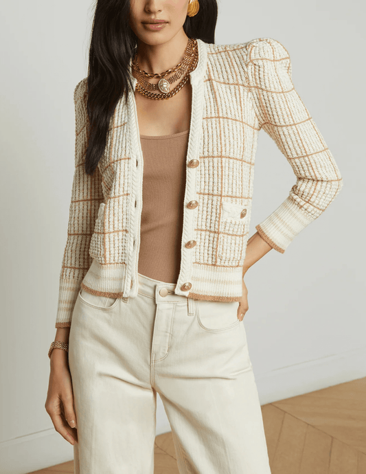 L'Agence Jenni Waffle Stitch Cardigan