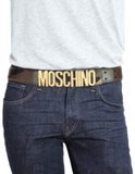 Moschino Logo Leather Belt