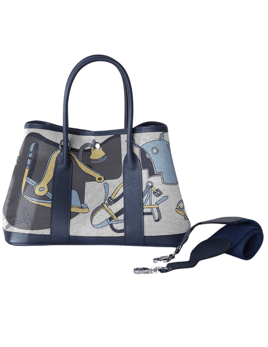 Austin Blaze Small Printed Linen Leather Tote