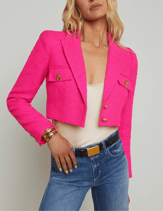 PRE-ORDER-L'Agence Maura Cropped Tweed Jacket