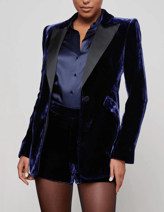 PRE-ORDER-L'AGENCE Sheila Velvet Longline Blazer