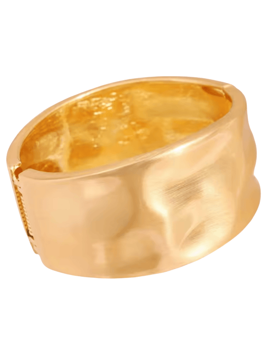 Austin Blaze Emma Hammered Chunky Cuff Bracelet in Brushed Gold