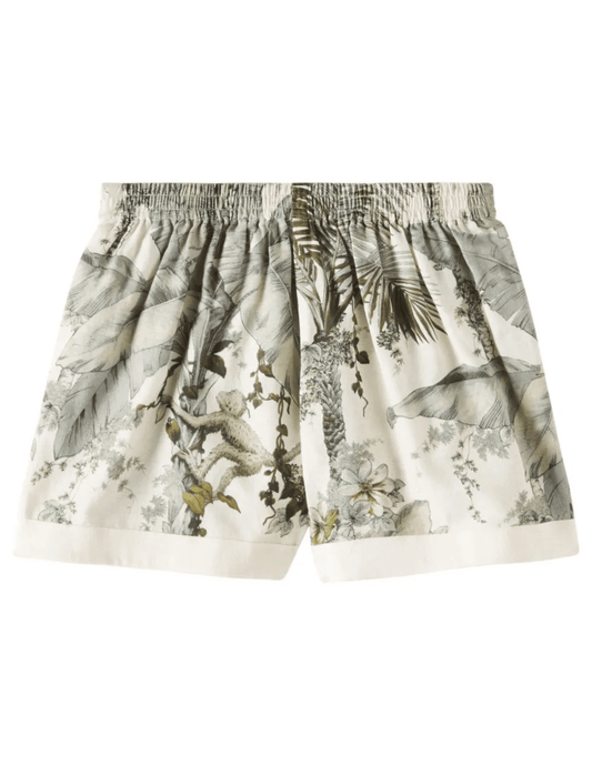Back view of Zimmermann Wylie Kid's Relaxed Shorts with elastic drawstring waistband