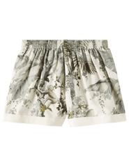 Back view of Zimmermann Wylie Kid's Relaxed Shorts with elastic drawstring waistband