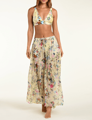 L'Agence - PRE-ORDER-L'Agence Sharon Cover-Up Pant In Pale Yellow Garden Butterflies - Buy Online