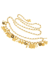 PRE-ORDER-Fleur de Camélia  Leather Charm Chain Belt