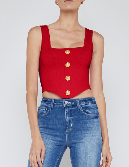 PRE-ORDER-L'Agence Saga Square Neck Bustier Top