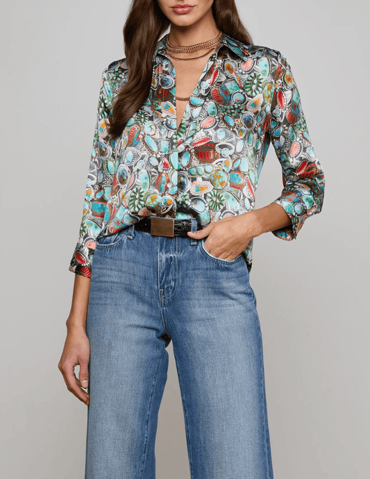 L'Agence Dani Three Quarter Sleeve Blouse