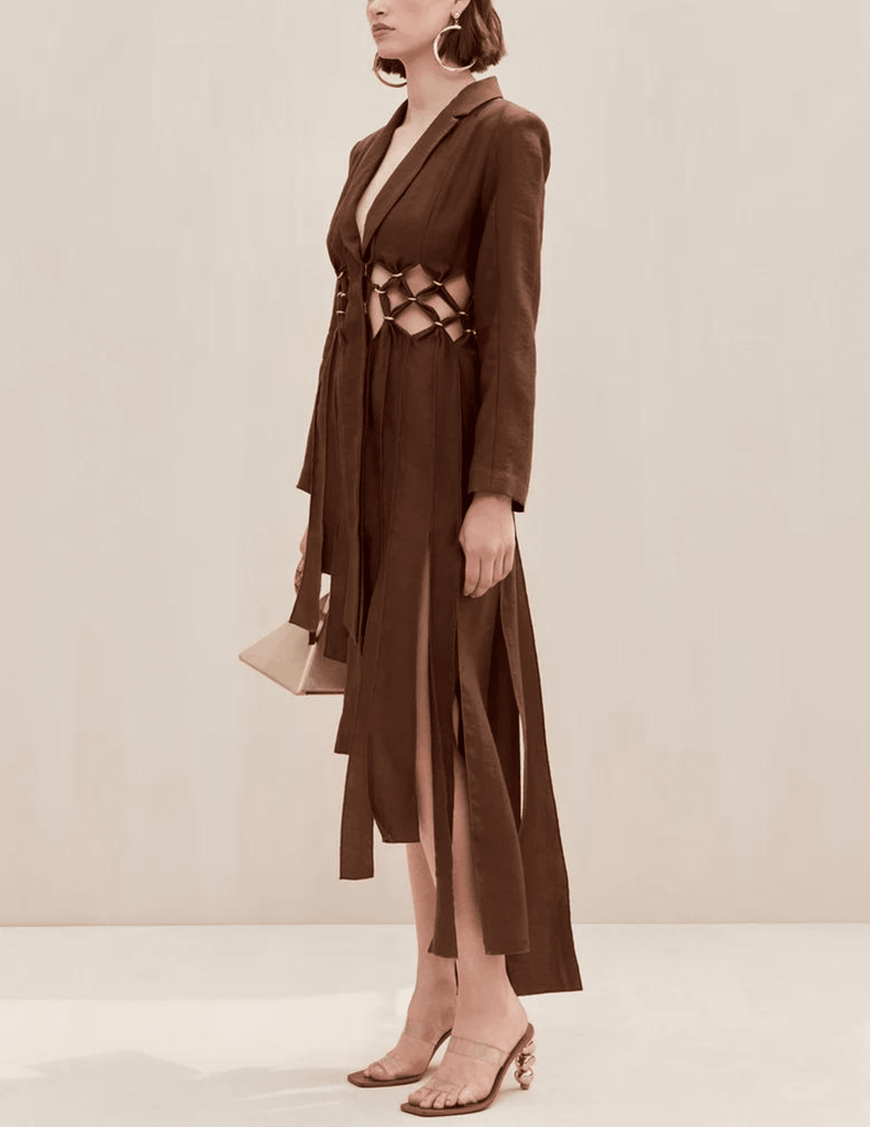 Cult Gaia Elana Asymmetrical Midi Dress