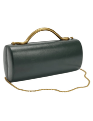 Austin Blaze Irisa Serpent Leather Clutch in Forest