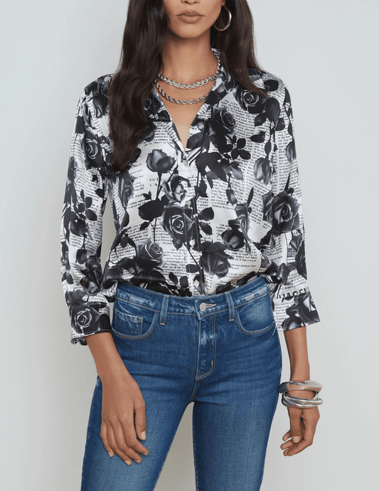 PRE-ORDER-L'Agence Dani Three Quarter Sleeve Blouse