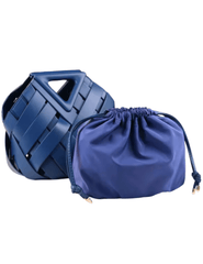 Austin Blaze - PRE-ORDER-Austin Blaze Daphne Woven Top Handle Bag in Navy - Buy Online