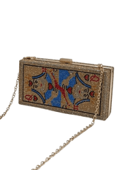 Fleur de Camélia Regina Crystal Clutch in Gold