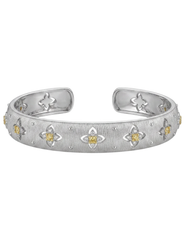 PRE-ORDER-Fleur de Camélia Karina Thin Textured Bangle in Silver