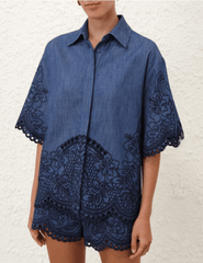 PRE-ORDER-Zimmermann Coco Embroidered Denim Shirt