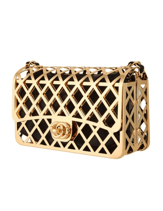 Fleur de Camélia Metal Geometric Cage Crossbody