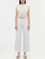 Simkhai Estelle Stretch Jersey Crop Top in White