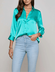 L'AGENCE Dani Three Quarter Sleeve Blouse