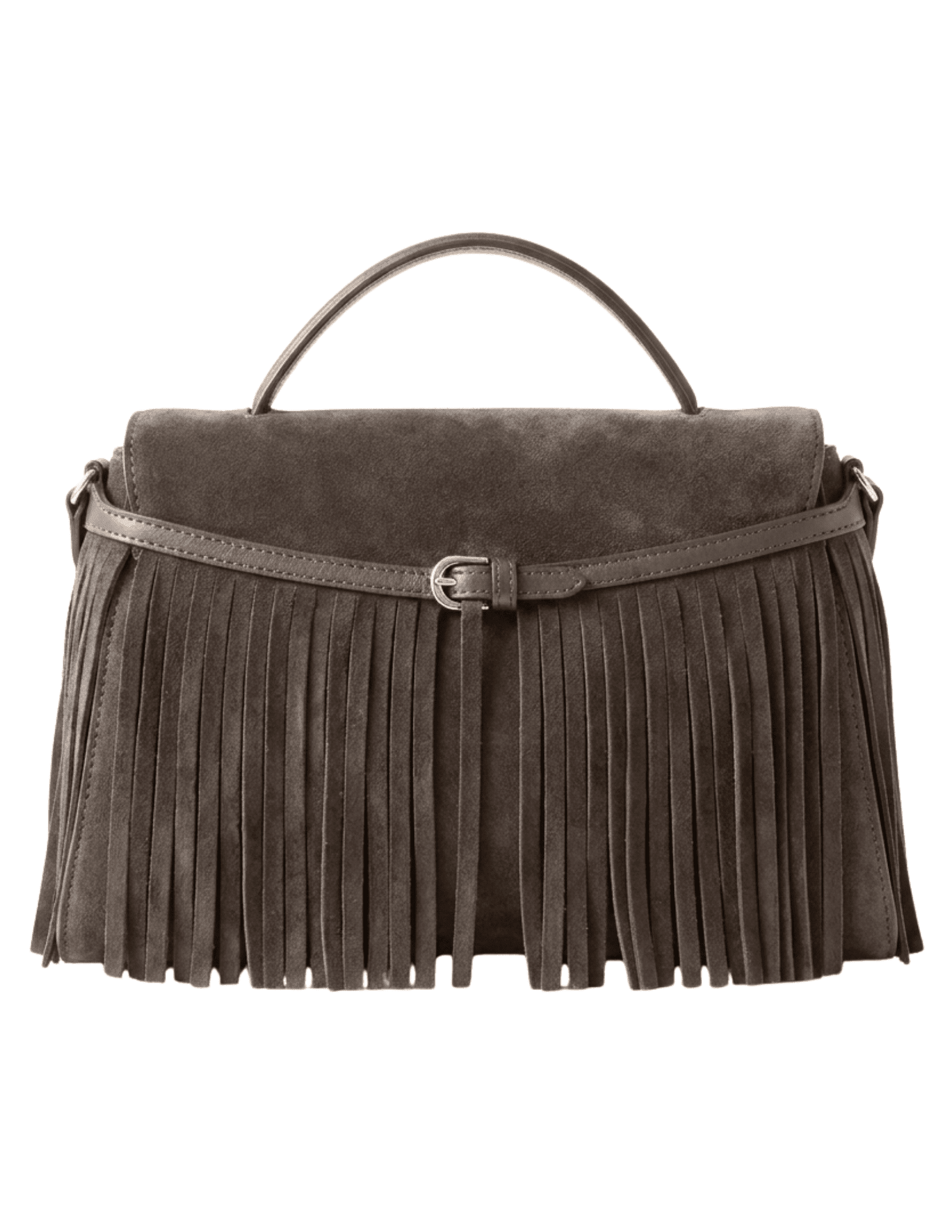 Austin Blaze - PRE-ORDER- Austin Blaze Shirley Suede Fringe Top Handle Bag in Grey - Buy Online