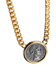 Fleur de Camélia Vintage Coin Chain Necklace